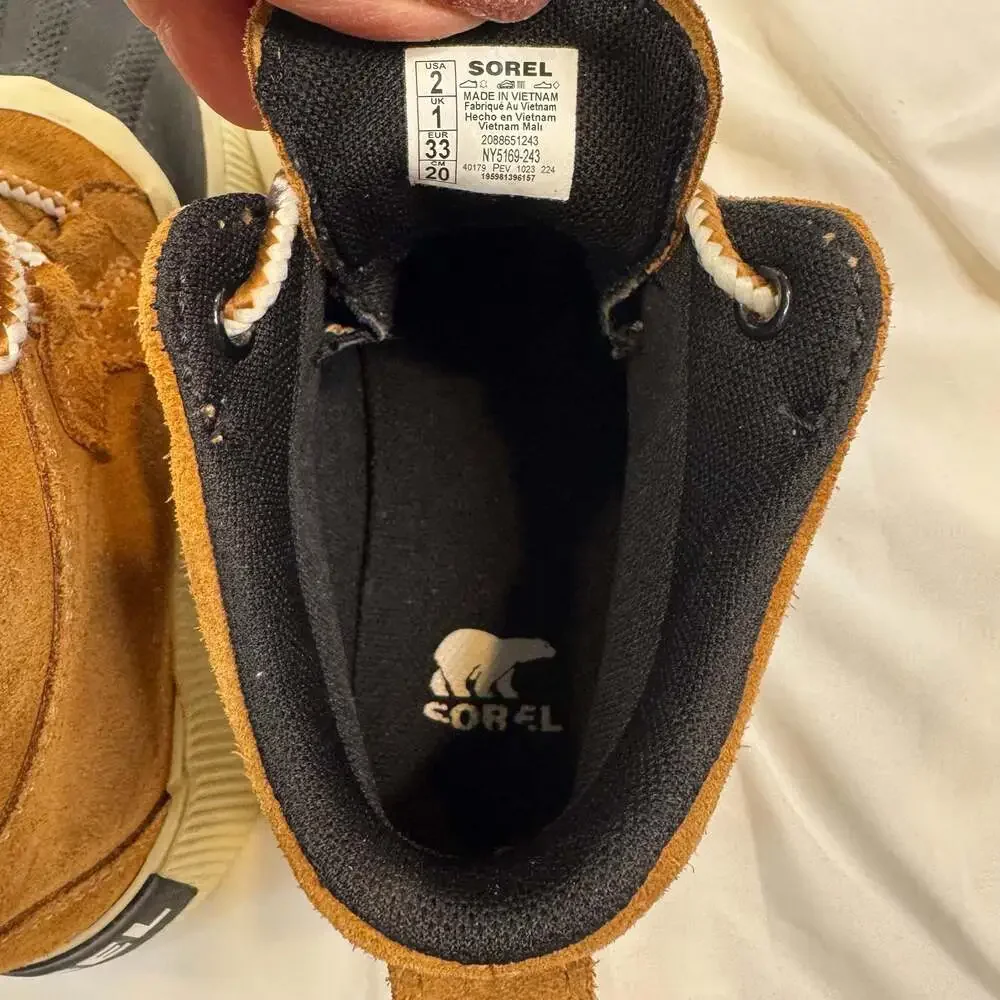 SOREL Kids Out N About IV Waterproof Duck Boots Brown Black Size 2